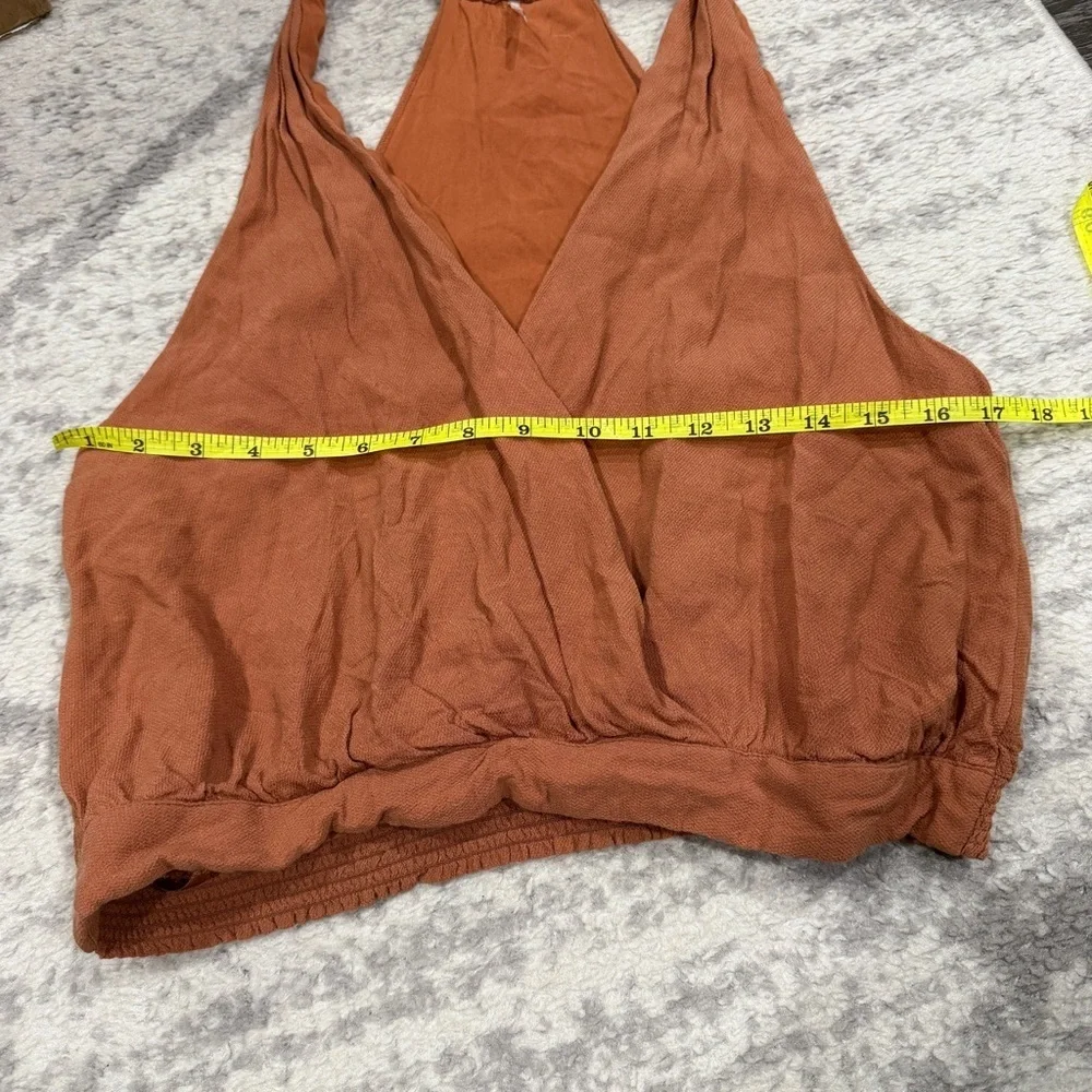 Free People Burnt Orange Drapey Dreams Tank Top